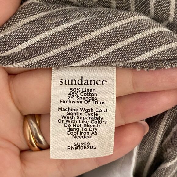 Sundance Women’s Cotton Linen Wide Lag Flare Striped pants, Size 6 - Picture 9 of 9